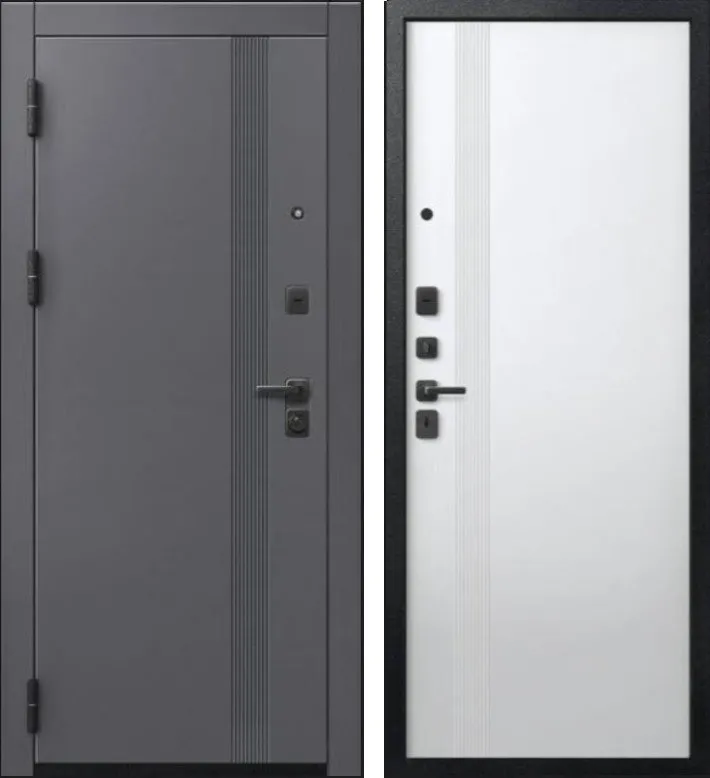 Фото Дверь V-17 Черный муар + Кашемир графит - Кашемир белый DIS007356