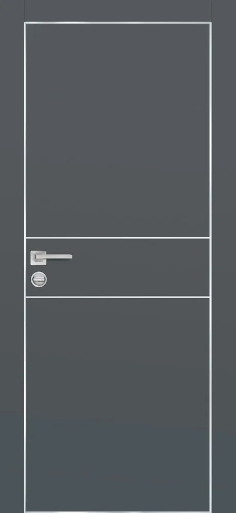 Фото Межкомнатная дверь PX-15  AL кромка с 4-х ст. Графит матовый